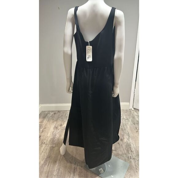 Akris Punto Black Mix Media Midi Dress with D-Ring Belt Size 14 - Picture 9 of 13